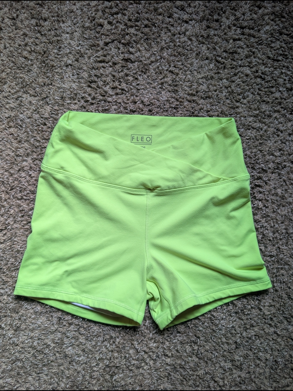 Fleo Neon Lime High-Rise Bike Shorts